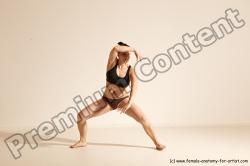 Underwear Martial art Woman White Moving poses Average long colored Dynamic poses Academic